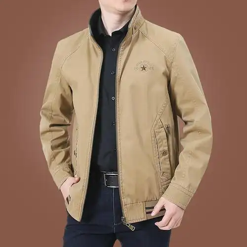 yuansu双面穿男士夹克男商务休闲男装中年夹克外套男春秋夹克衫秋装