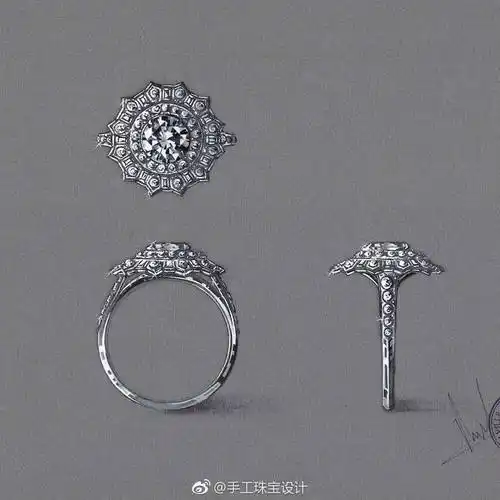 珠宝设计手绘戒指