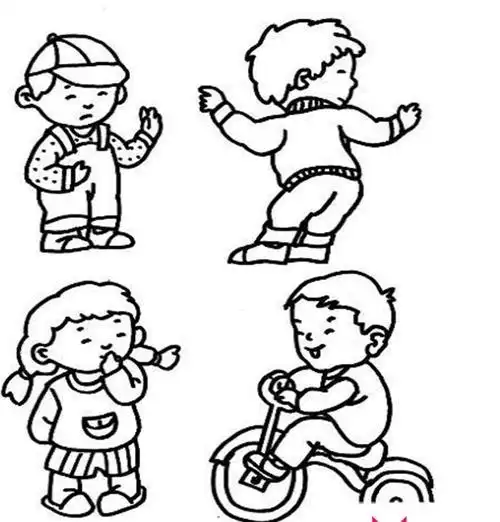 四个人物一起的简笔画