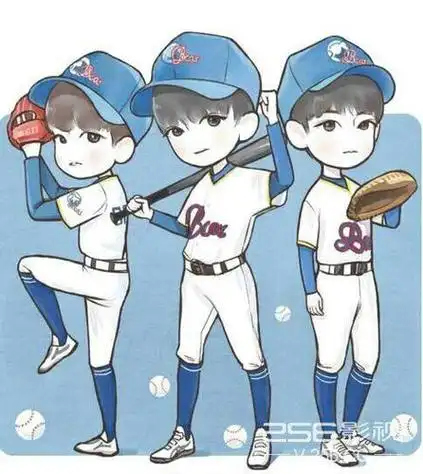 tfboys卡通萌三人简笔画