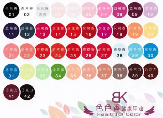 特价处理5029 18秒快干42色 指甲油批发 2个颜色 大红,橘色bk