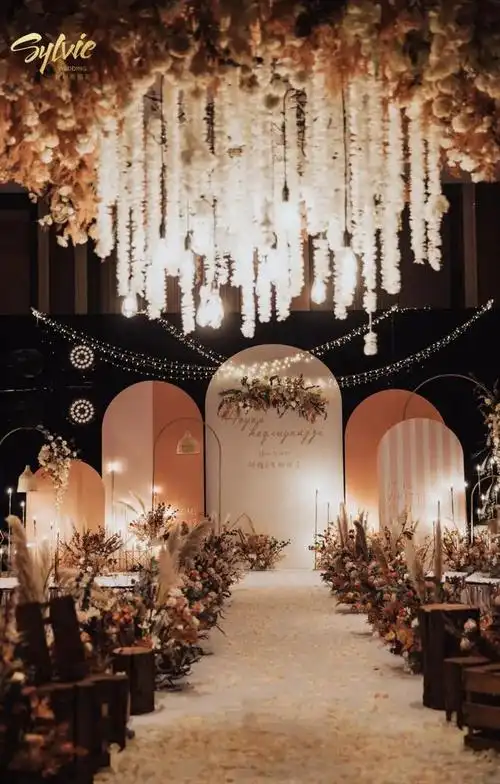 ins风香槟色婚礼,自然随性的北欧极简设计