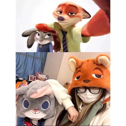 雾绡疯狂动物城朱迪尼克帽子尼狐帽子耳朵帽子可爱 兔子警官朱迪