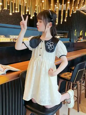 公主裙网红中大童裙子洋气夏季薄款6-12岁夏天女孩衣服六一儿童节礼物