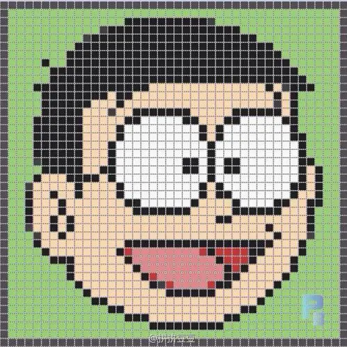 哆啦a梦 机器猫 拼拼豆豆 拼豆图纸～diy