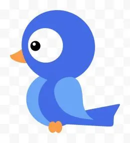 卡通可爱蓝色小鸟免抠