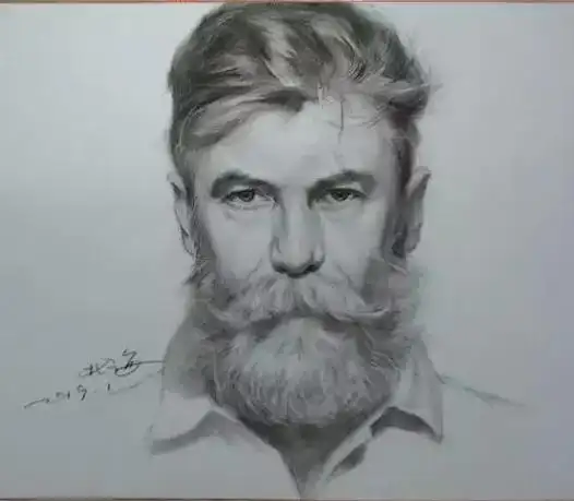 胡子大叔的素描头像就画好啦这个颜值简直是画里走出来的人了.