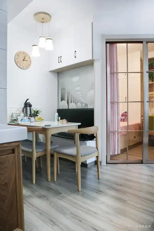 50平老房翻新怎么一室变两室厨房现代简约餐厅设计图片赏析