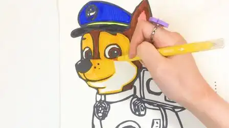 儿童益智涂色:给汪汪队里的阿奇涂上帅气的颜色!