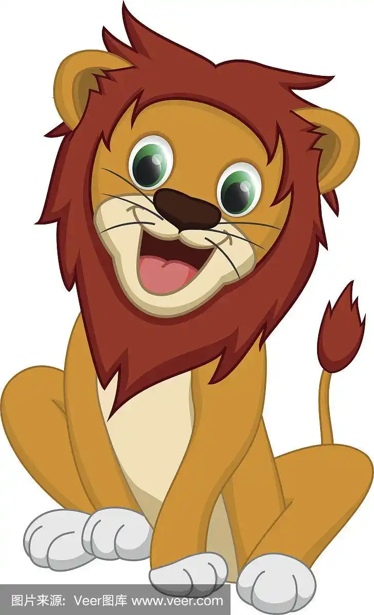 可爱的,狮子,动画片,美术工艺,野生动物