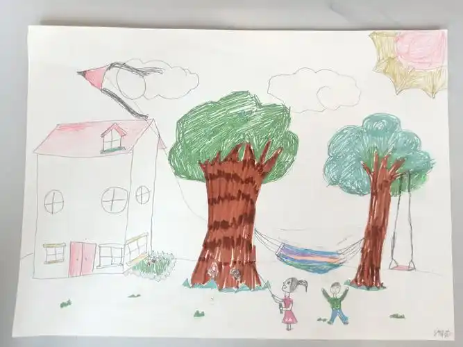 相亲相爱一家人(三)之"房一树—人"绘画(勿评论)