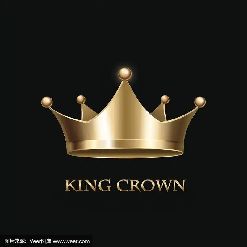 黑色上的金色皇冠