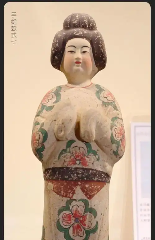 唐三彩仕女摆件胖妞陶俑陶瓷摆件 高水旺大师作品手绘款8