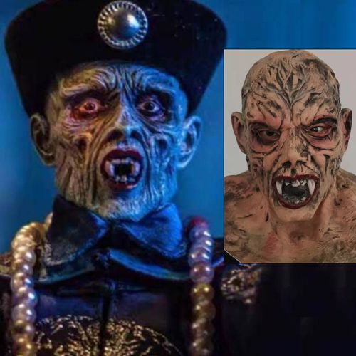 剧本杀道具鬼屋密室逃脱万圣节装饰npc恐怖面具僵尸暴牙鬼脸头套