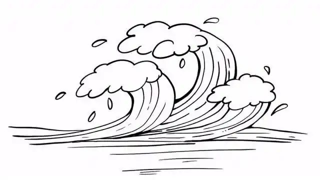 一分钟绘画小技巧no.7,海浪的画法教程