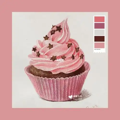 彩铅画|食物系列 纸杯蛋糕_彩铅画_蛋糕_绘画_杯子蛋糕_手绘_铅笔