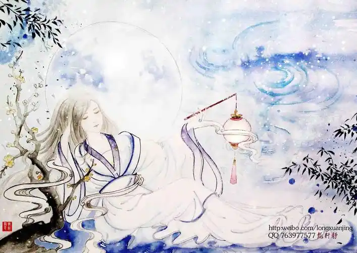 水彩手绘古风美人