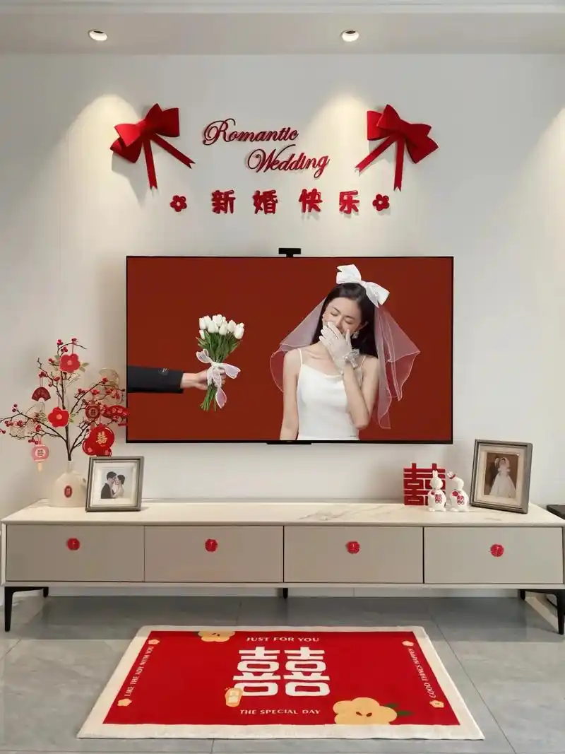 教大家不用手机投屏的婚纱照电视背景墙 结婚当天相当吸睛 第一 - 抖