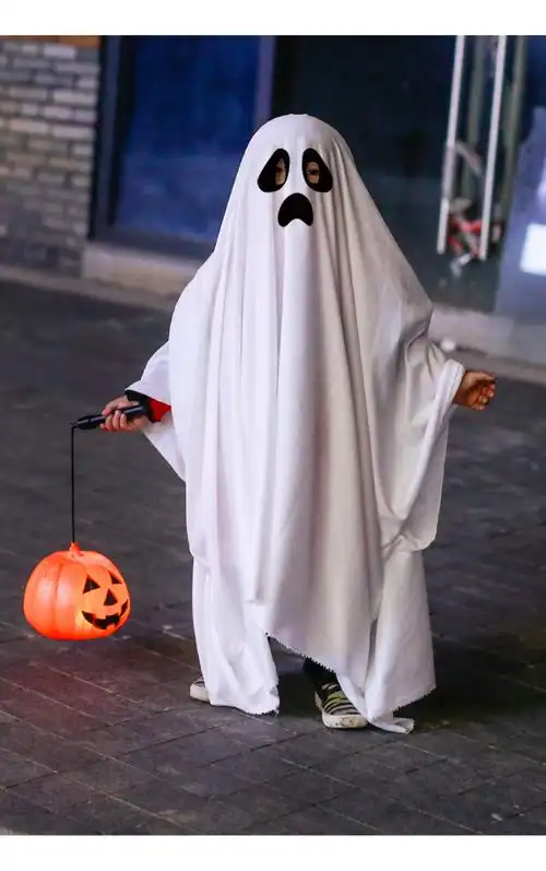 幽灵斗篷万圣节道具万圣节儿童服装女童幽灵斗篷男童衣服恐怖表演服饰