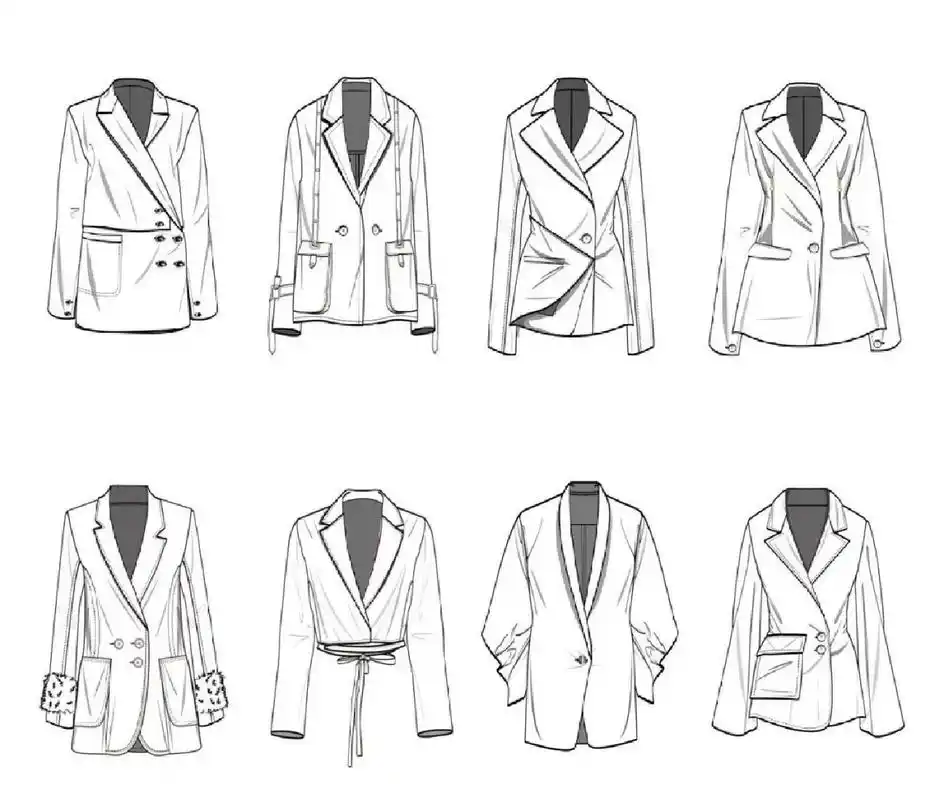 服装设计之西装外套款式合集!