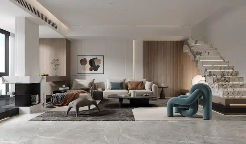 大地色系的跃层套房 -土巴兔装修网