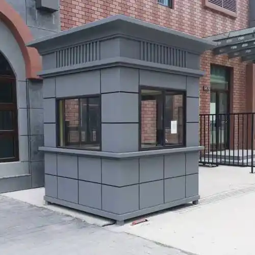 ***真石漆保安亭 小区物业门卫岗亭 定做真石漆岗亭 欧式保安岗亭