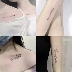 字母纹身贴高级感女性感胸前锁骨英文仿真文身不掉持久防水ins风