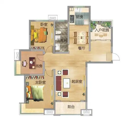 最新80平米小户型两室两厅结构设计图