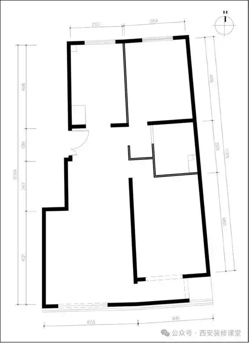 90㎡不规则户型,两室变三室,一卫变两卫,三口美拉德之家