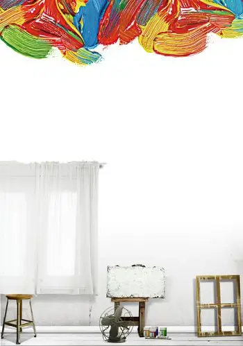 水彩画室海报背景素材