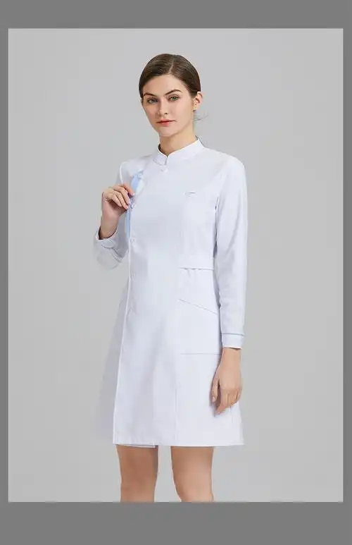 缔曼格护士服春夏季女高端医护服连体装医院口腔美容院可定制长袖款米