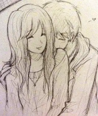 情侣头像图片动漫素描_情侣头像动漫素描图片