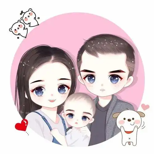 十月你好,愿爱人常伴,家人幸福,精致全家福头像