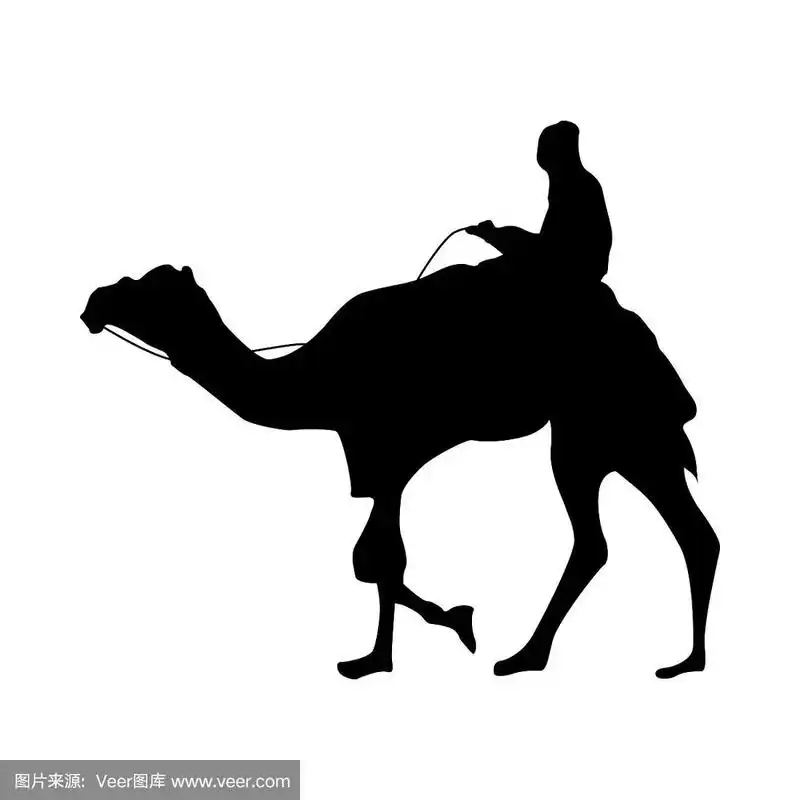 骆驼黑色剪影