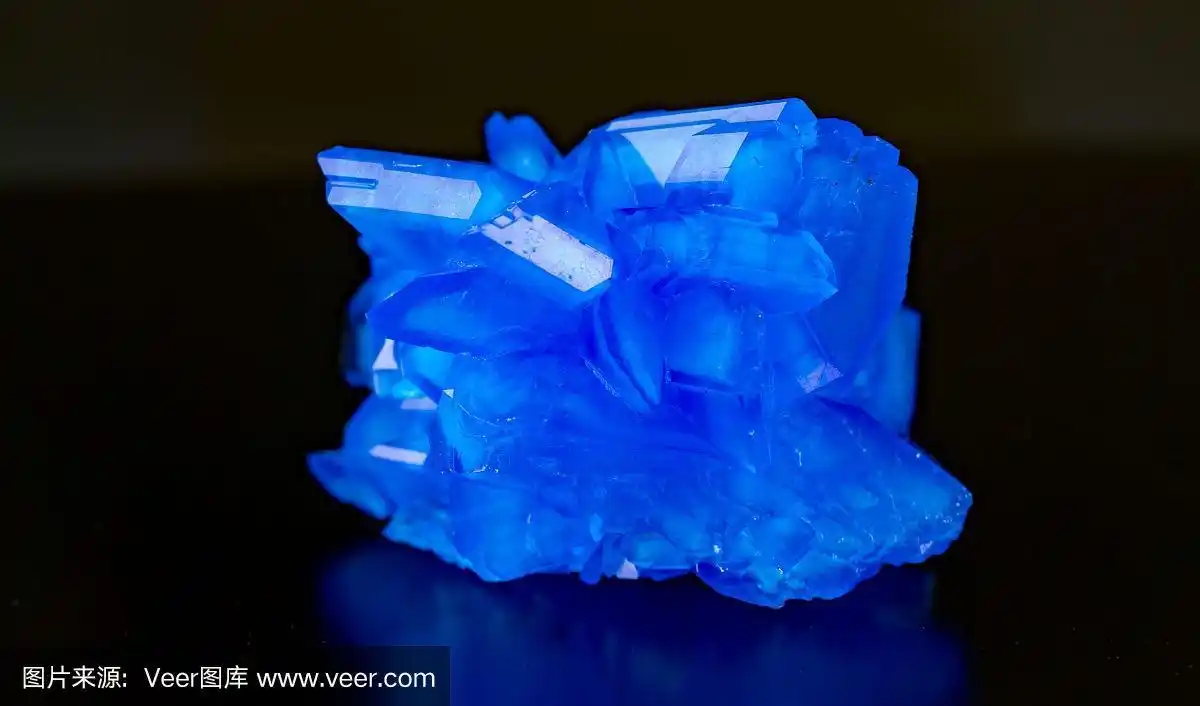 自然,矿物质,蓝色,水晶,黑色背景