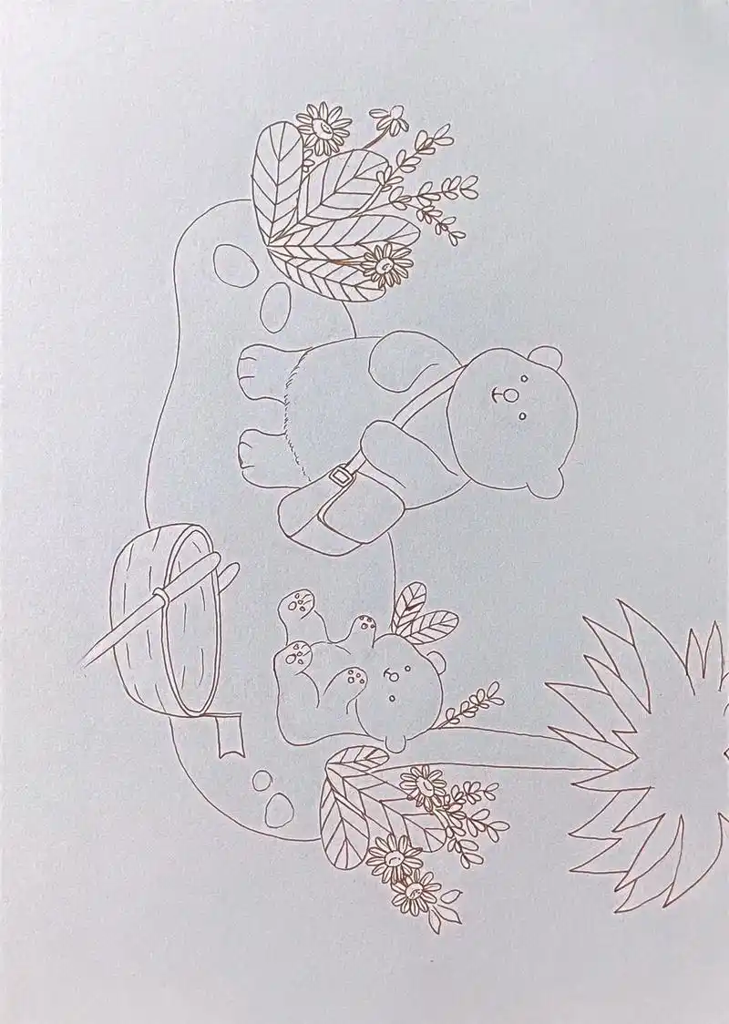 插画作业～海岛度假的北极熊.#马克笔手绘 #创意美术 #马克 - 抖音