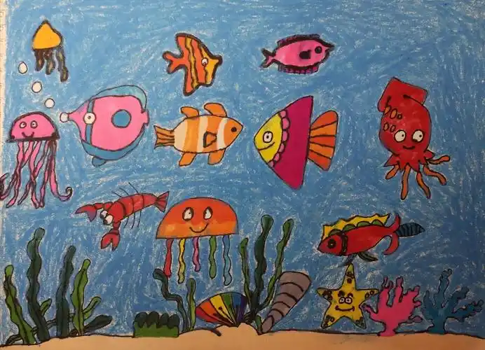 《海底世界真奇妙》优秀作品展示(一年级)