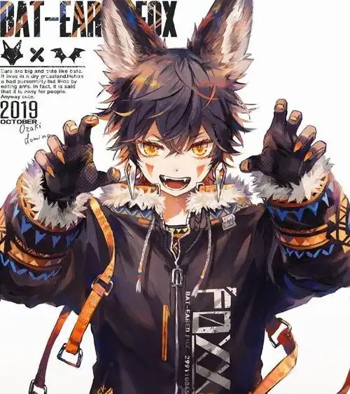 画风精致的动物拟人化少年插画对于毛发质感的刻画真是绝了