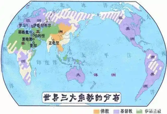 三大宗教影响区域分布图
