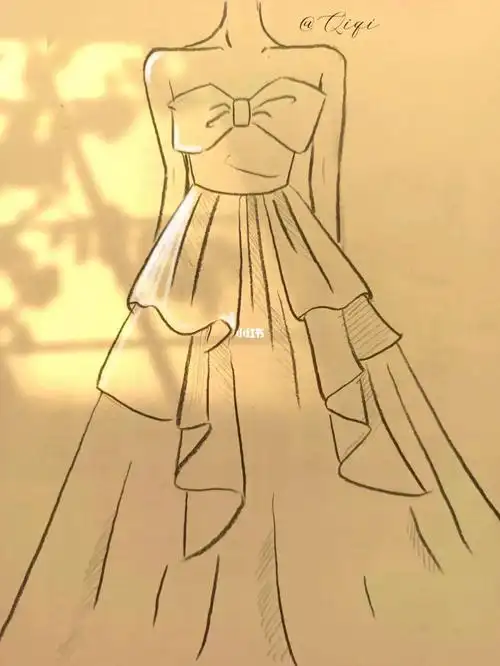 简笔画教程少女的裙摆撑得起温柔与盛夏