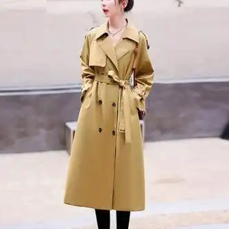 昼咪风衣外套女长款2023年春季新款时尚气质英伦风高级感宽松春秋大衣