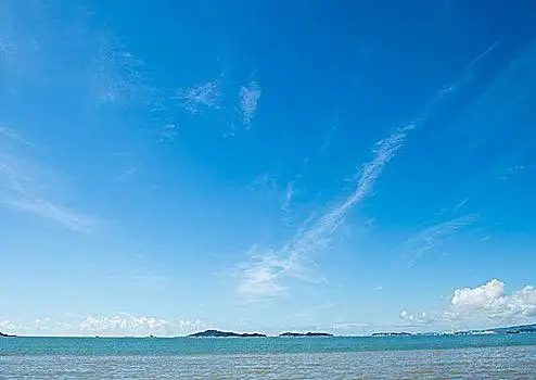 蓝色海洋,白云,背景