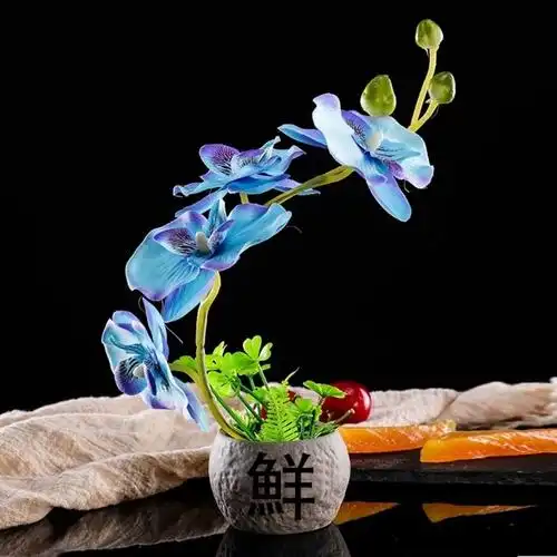 菜品盘饰刺身拼盘摆盘装饰花草冷餐创意小摆件意境围边点缀花摆件