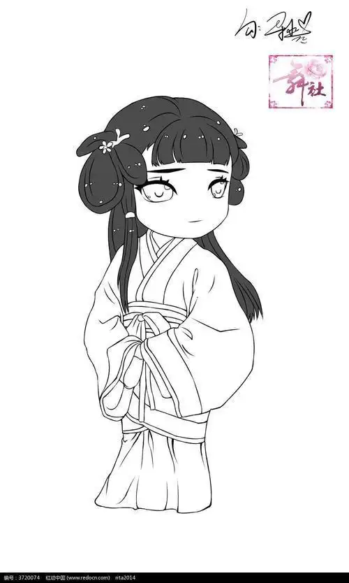 卡通q版古装简笔画