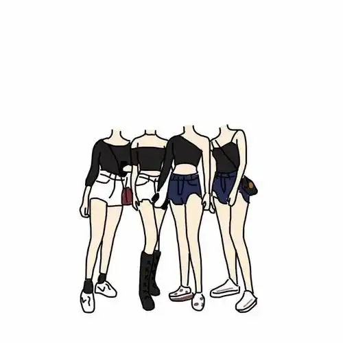 抠图p图素材 小人可爱卡通闺蜜多人搞怪素材_素材_p图_卡通_搞怪_抠图