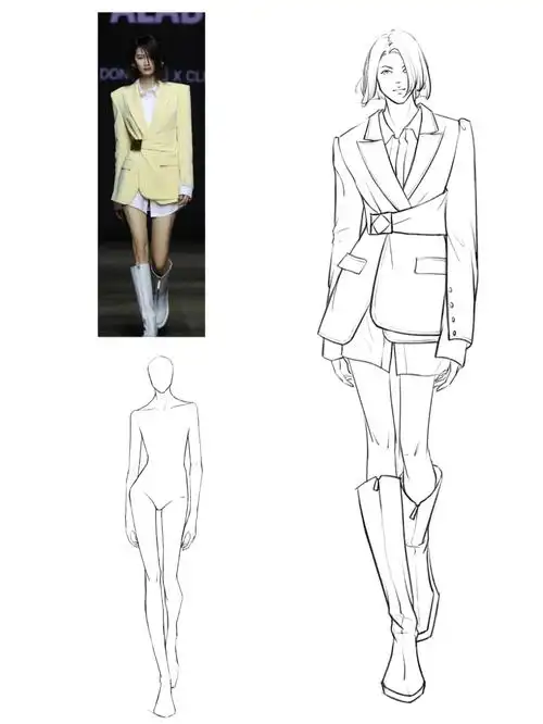 服装设计西装服效果图