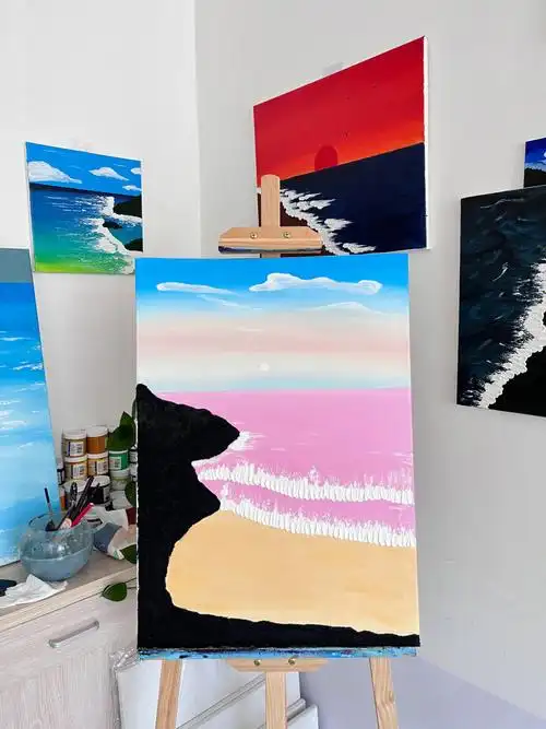 丙烯颜料画装饰画