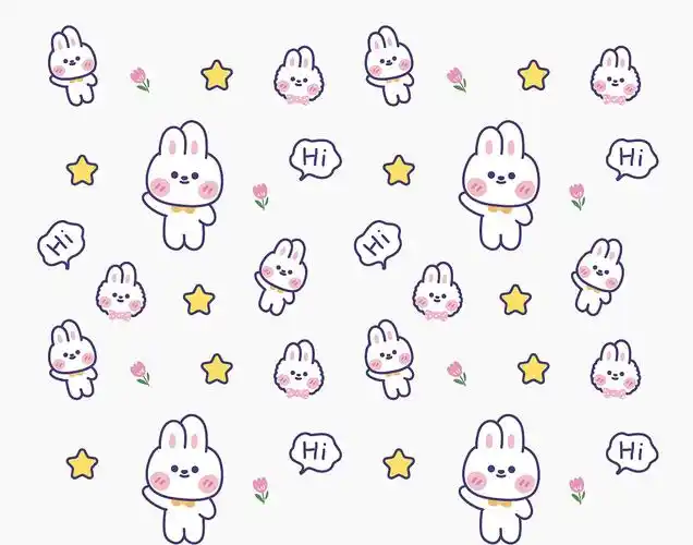 阿茹插画卡通手绘可爱兔子表情包印花设计图案卡片产品