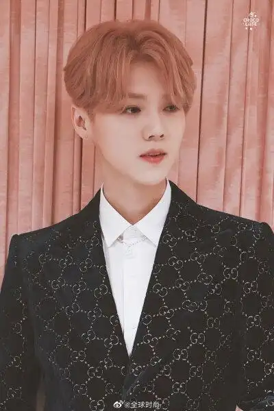 鹿晗粉色头发# 鹿晗今日出席活动造型,西装衬衫干净利落,今天是粉色"