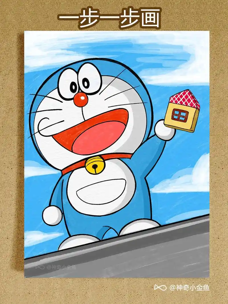 哆啦a梦|马克笔手绘卡通简笔画|内附教程.可爱的叮当猫绘画步 - 抖音